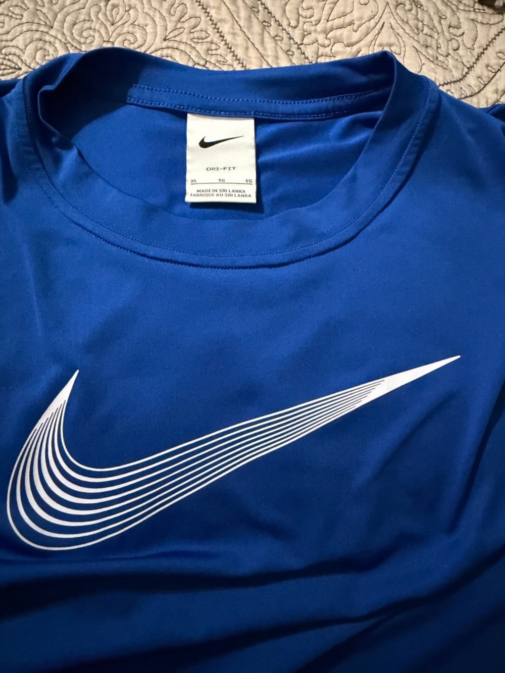 Nike Royal Blue Athletic Tee with White Swoosh